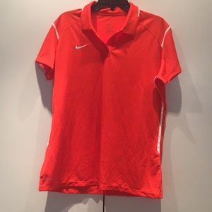 NWOT Nike Dri-Fit orange and white polo size XL